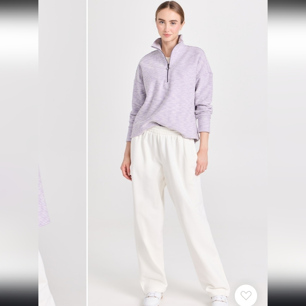 Sweaty Betty Rest Up Half Zip Lavender White Pullover. Size 10